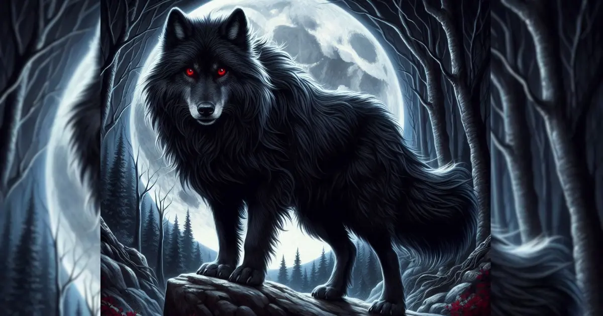 Black wolf with red eyes dream meaning