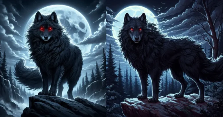 Black wolf with red eyes dream meaning